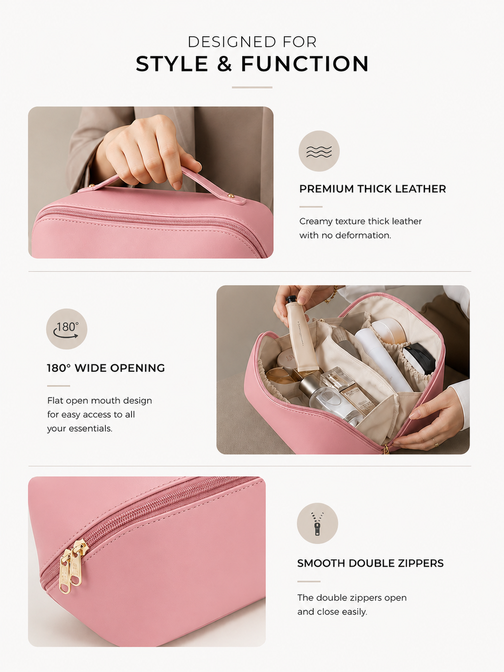 Premium Cosmetic & Travel Organizer ( Pink)