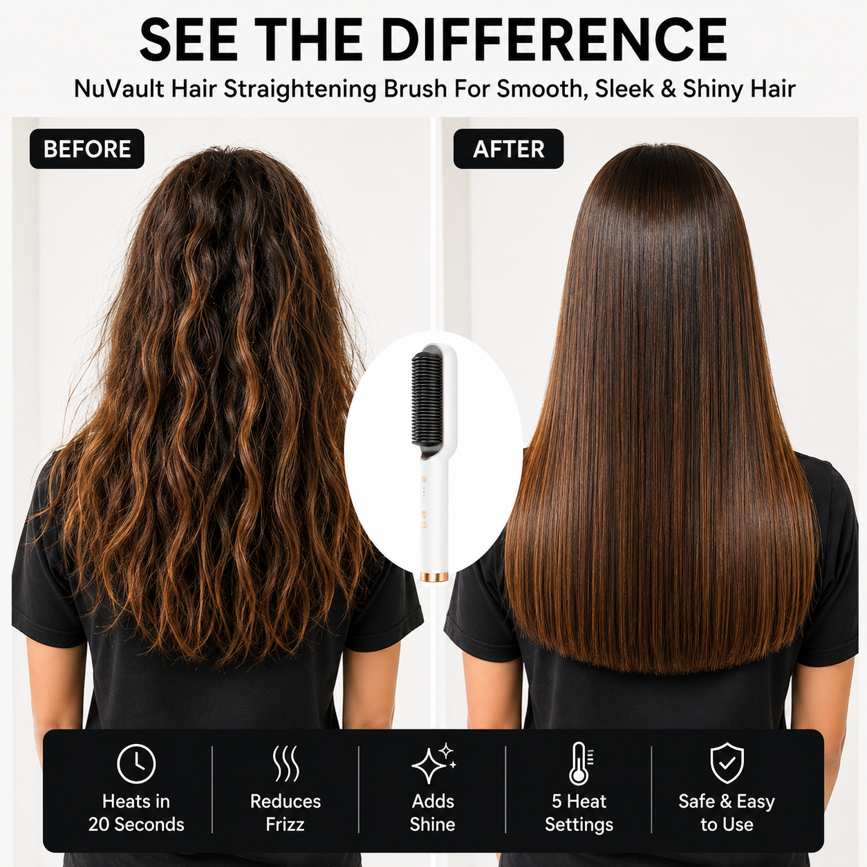 Ceramic Hair Straightening Brush